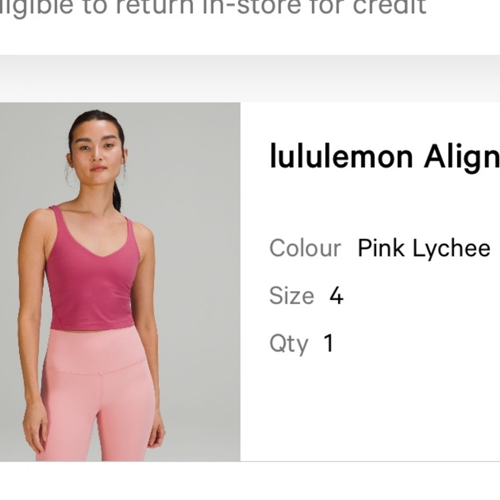 Pink lulu align tank